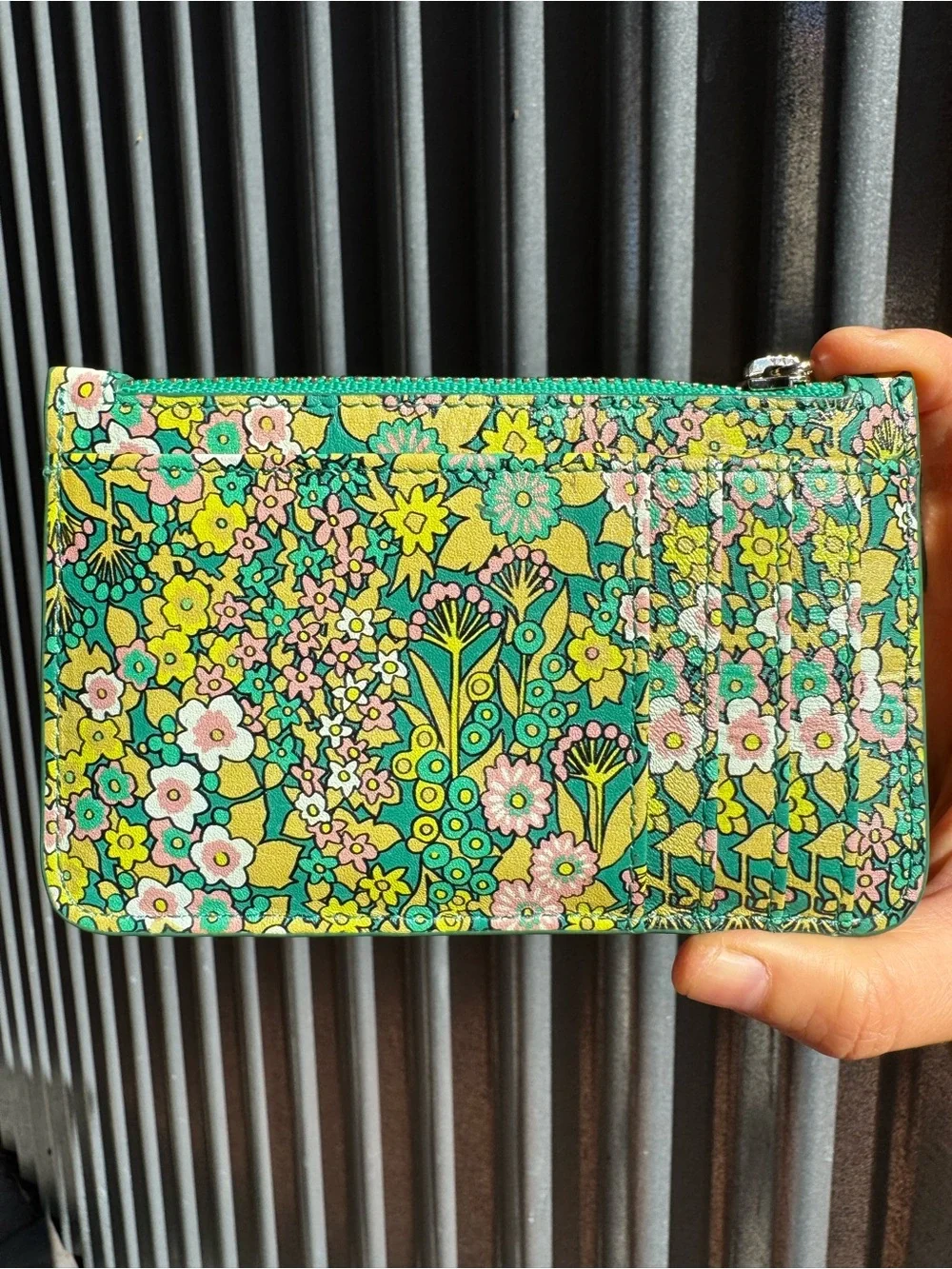 Ted Baker London Emerald Garcet Flirty Texture Floral Zip Card Holder